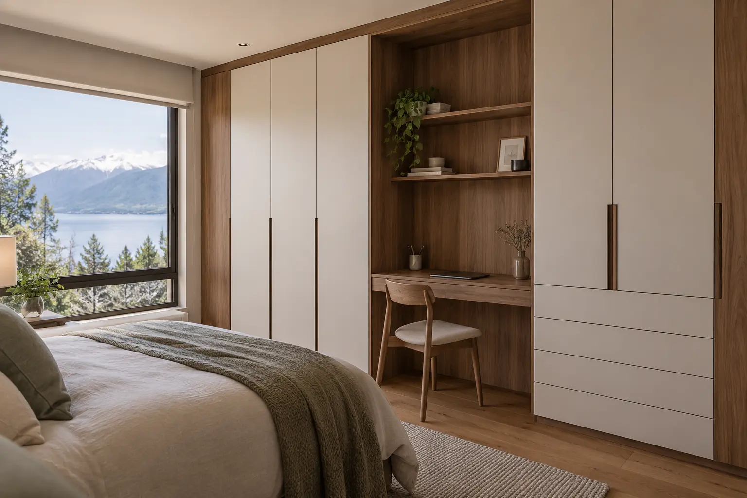 Clóset y escritorio de dormitorio diseñado a medida